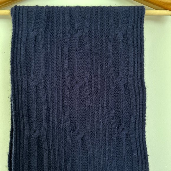 J. Crew Cashmere Scarf Navy Like New - Picture 2 of 3